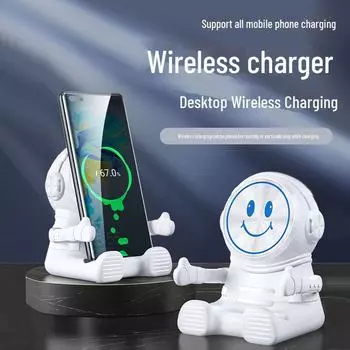 Беспроводное зарядное устройство Creative Astronaut и мобильная подставка с магнитным динамиком 15 Вт 15W белый