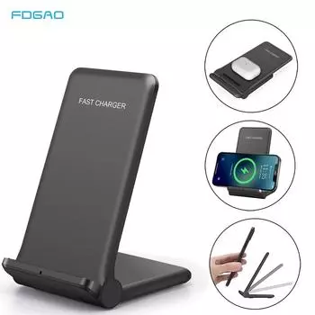 Беспроводное зарядное устройство для быстрой зарядки 15 Вт для Iphone 14 13 12 11 X Xs Xr 8 Airpods Pro, подставка для быстрой зарядки, подставка для Samsung S22 S21 Desktop Stand