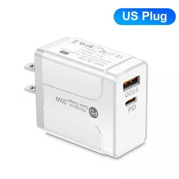 Беспроводное зарядное устройство для iPhone 15/14 + USB C PD QC3.0 20 Вт - автоматическое выравнивание, сертифицировано MFi, компактное для использования в автомобиле/дома, лидер продаж US White