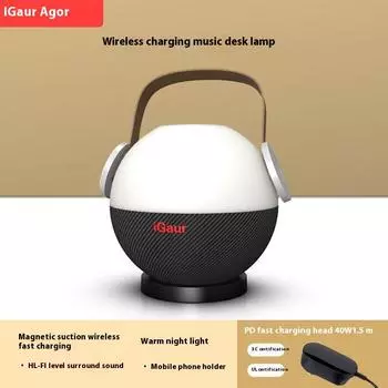 Беспроводное зарядное устройство для мобильного телефона Bluetooth-динамик чёрный