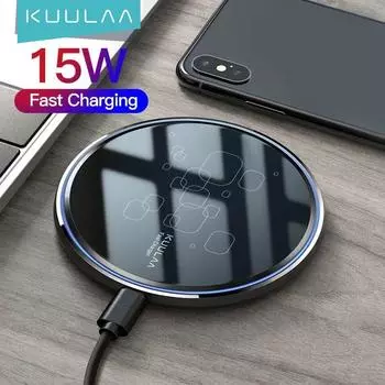Беспроводное зарядное устройство Kuulaa, 15 Ватт 15W wireless charger чёрный