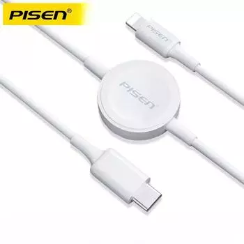 Беспроводное зарядное устройство Pinsheng, подходящее для Iwatch Watch Magnet S4s5, кабель для передачи данных, подставка для зарядки, интерфейс Type-c S6 белый