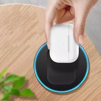 Беспроводное зарядное устройство Qi для наушников Airpods pro, индукционная быстрая беспроводная зарядная панель белый