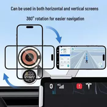 Беспроводное зарядное устройство Tesla A8S с магнитным креплением, поддержкой навигации и совместимостью с новыми источниками энергии
