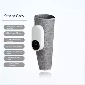 Беспроводной 3-режимный массажер для ног с подогревом, компрессионный для облегчения боли в икрах, регулируемый и портативный для домашнего и дорожного использования One Size