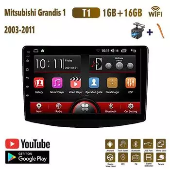 Беспроводной 9-дюймовый автомобильный радиоприемник на базе Android для Mitsubishi Grandis 1 2003-2011, автомобильный мультимедийный плеер, GPS-навигация, головное устройство, WIFI, 1 + 16 ГБ