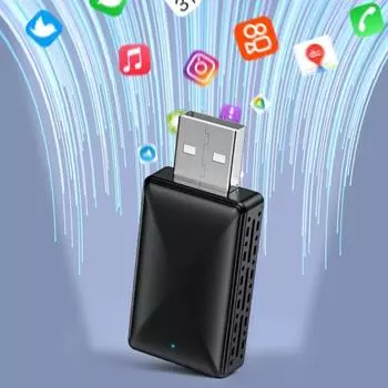 Беспроводной адаптер Android Auto 2025, новый мини-адаптер 2 в 1, Apple Carplay Dongle для автомобилей с проводным AA CP, беспроводным WIFI, подключаемым и работающим