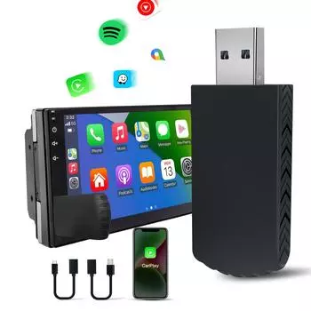 Беспроводной адаптер CarPlay 2025, беспроводной автомобильный плеер для автомобилей с проводным CarPlay и IOS 5Ghz Wi-Fi USB-плеер с функцией прямого подключения и воспроизведения 365 days guarantee