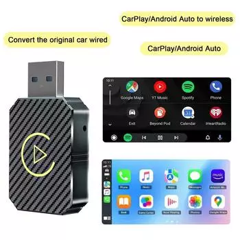 Беспроводной адаптер CarPlay 2 в 1, беспроводной адаптер Android Auto, смарт-мини-бокс, USB-ключ Plug and Play, быстрое подключение Wi-Fi
