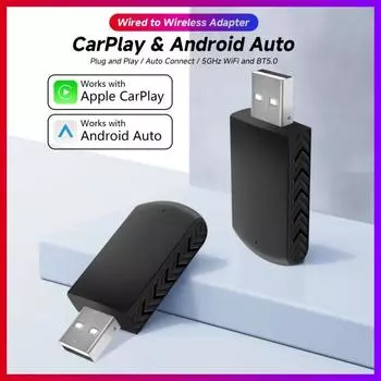Беспроводной адаптер Carplay 2 в 1 Mini Box WiFi Fast Connect Проводное подключение к беспроводному Android Auto для USB/Type C Dongle Plug And Play