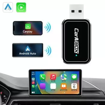 Беспроводной адаптер CarPlay Android Auto Wireless, проводной к беспроводному интеллектуальному блоку AI, совместимый с Bluetooth, WiFi, 4-ядерный процессор, автоматическое подключение CHINA