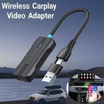 Беспроводной адаптер CarPlay Bluetooth Auto Wireless Smart Mini Box Plug And Play WiFi Fast Connect Universal для iPhone Android чёрный