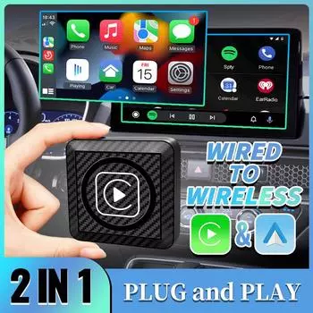 Беспроводной адаптер Carplay Dongle 2 в 1 Проводной для беспроводного CarPlay Android Auto Для автомобиля с проводным CarPlay Android Auto