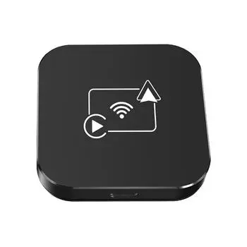 Беспроводной адаптер CarPlay и Android Auto Smart AI Box, подключенный к беспроводной мультимедийной коробке Plug and Play