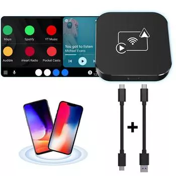 Беспроводной адаптер CarPlay и Android Auto Smart CarPlay Box, проводной к беспроводному Carplay Dongle WiFi BT Plug and Play