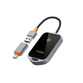 Беспроводной адаптер CarPlay Smart CarPlay Box IOS Проводное подключение к беспроводной сети Car Play Plug&Play Bluetooth5.0 WiFi6 Connect Auto чёрный