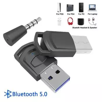 Беспроводной адаптер для наушников, приемник Bluetooth 5.0, аудиопередатчик для игровой консоли Sony PS5/PS4, игровые аксессуары для ПК, Bluetooth-гарнитуры, ключ