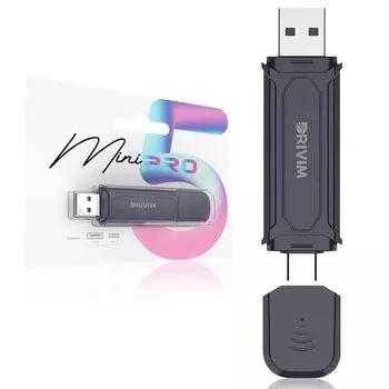 Беспроводной адаптер DRIVIM CarPlay + беспроводной Android Auto 2 в 1, USB, инновационный дизайн