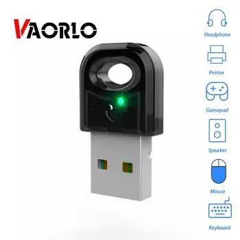 Беспроводной адаптер VAORLO Bluetooth 5,0 USB Dongle для ПК, ноутбука, беспроводная мышь, мини-приемник, поддержка подключения к передаче файлов мобильного телефона