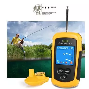 Беспроводной эхолот для рыбалки с ЖК-дисплеем, эхолот, привлекательная лампа, сонар, датчик, 40 м, вода, CWLA, беспроводной умный эхолот Wireless
