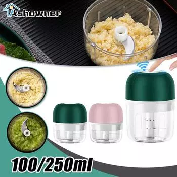 Беспроводной электрический чеснокодавка измельчитель для мяса и овощей измельчитель толкушка 100/250 мл аккумуляторная пищевая чеснокодавка измельчители пресс Green 100ml