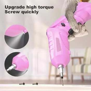 Беспроводной электрический шуруповерт набор светодиодный дизайн компактный портативный перезаряжаемый маленькая электрическая дрель 1