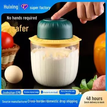 Беспроводной электрический венчик для взбивания яиц и чеснокодавилка: Многофункциональный, брызгозащищенный кухонный инструмент для взбивания, измельчения и выпечки.