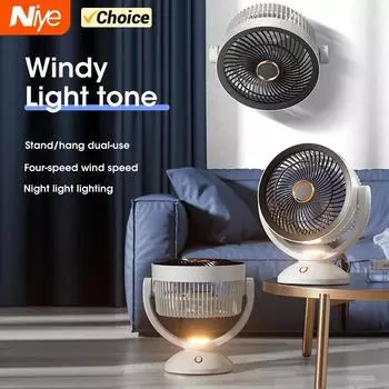 Беспроводной электрический вентилятор 4000 мАч, беспроводной портативный вентилятор для циркуляции воздуха, настольный настенный, потолочный охладитель воздушного охлаждения, тихий вентилятор