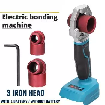 Беспроводной аппарат для сварки PPR труб 120 Вт, пластиковая сварочная машина, аккумуляторный аппарат горячего расплава со сменными головками, питание от аккумулятора 18 В 2*Batteries