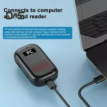 Беспроводной аудиоприемник BT с долговечной батареей | Режим TF-карты | Цифровой дисплей | Портативная конструкция с зажимом чёрный