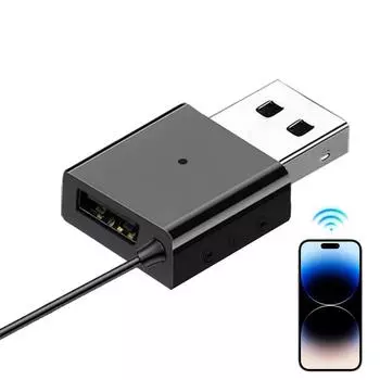 Беспроводной Aux-адаптер для автомобильной гарнитуры, звонки по громкой связи, Aux-вход, приемник BT 5.3, бесшовное воспроизведение музыки, встроенный микрофон 2-в-1 United States