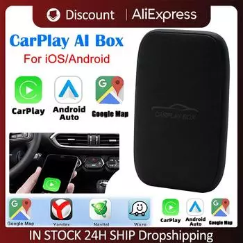 Беспроводной автомобильный адаптер Android Carplay для автомобиля Netflix YouTube Google Ai Box Автомобильный мультимедийный видеобокс Bluetooth-совместимый донгл