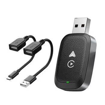 Беспроводной автомобильный адаптер CarPlay Android Auto, автомобильный адаптер Play, подключение Wi-Fi/Bluetooth, беспроводной адаптер 2 в 1 для Netflix, YouTube 1pcs красный