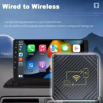 Беспроводной автомобильный Carplay Android Auto 2 в 1 Smart Box Bluetooth 5.0 беспроводной адаптер универсальный Plug and Play Wifi быстрое подключение чёрный