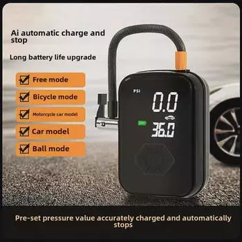 Беспроводной автомобильный и домашний портативный насос для подкачки шин с цифровым дисплеем