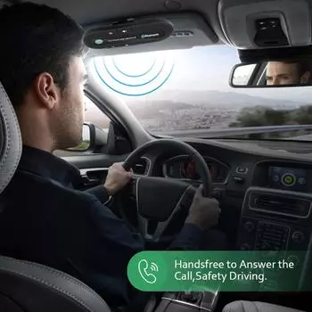 Беспроводной автомобильный комплект Bluetooth с громкой связью, солнцезащитный козырек, динамик для телефона, авто Bluetooth, аудиоресивер, аксессуары чёрный