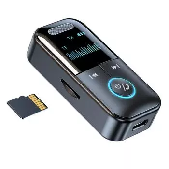 Беспроводной автомобильный комплект громкой связи, адаптер приемника, 3,5-мм AUX-передатчик и приемник, музыкальный проигрыватель MP3, аудиоприемник чёрный