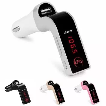 Беспроводной автомобильный комплект Hands Free Bluetooth FM-передатчик AUX MP3 Автомобильный SD-комплект Автомобильный модулятор Аксессуары U2F3 2A USB Port чёрный