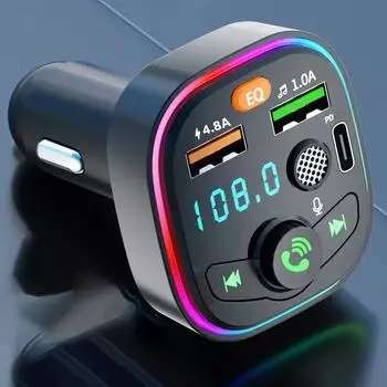 Беспроводной автомобильный MP3-плеер FM-передатчик с Type C PD 18 Вт 3 А быстрая зарядка и громкая связь для iPhone Xiaomi Samsung Tools