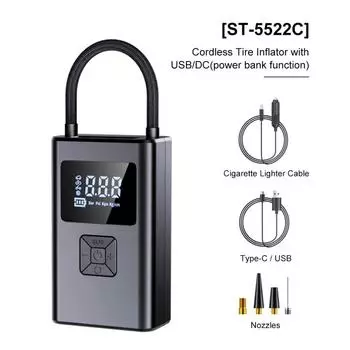 Беспроводной автомобильный насос для накачивания шин, воздушный компрессор, насос, 12 В, портативный беспроводной нагнетатель со светодиодным USB-выходом для велосипедов, мотоциклетных шаров
