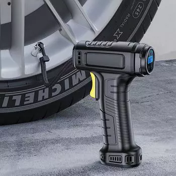 Беспроводной автомобильный насос для накачивания шин, насос для накачивания шин, надувной насос, мощный автомобильный воздушный компрессор коричневый