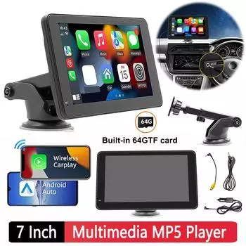Беспроводной автомобильный плеер Carplay Android Auto MP5 с 7-дюймовым сенсорным экраном Bluetooth 5.0 SD7293, автомобильная аудиосистема, громкая связь