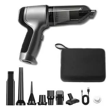 Беспроводной автомобильный пылесос 12000PA ручной пылесос портативный перезаряжаемый складной автомобильный пылесос и воздуходувка для домашнего офиса уборка шерсти домашних животных чёрный