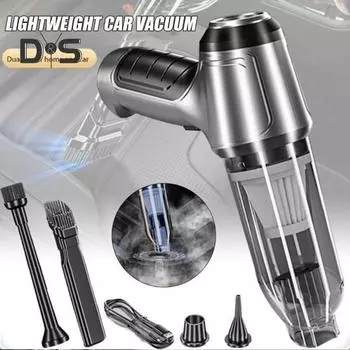 Беспроводной автомобильный пылесос 12000PA ручной пылесос портативный перезаряжаемый складной автомобильный пылесос и воздуходувка для домашнего офиса уборка шерсти домашних животных чёрный