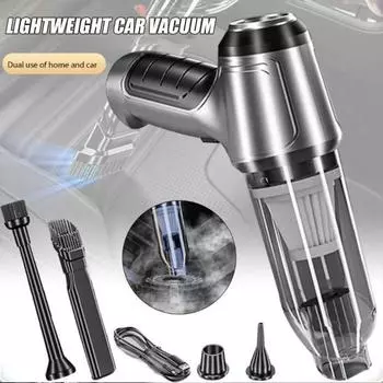 Беспроводной автомобильный пылесос 12000PA ручной пылесос портативный перезаряжаемый складной автомобильный пылесос и воздуходувка для домашнего офиса уборка шерсти домашних животных чёрный