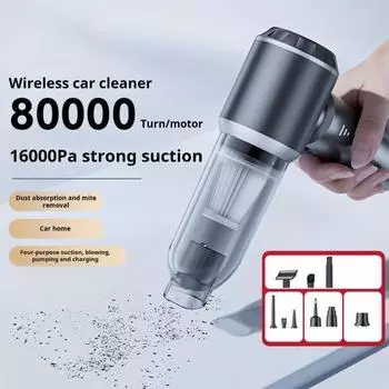 Беспроводной автомобильный пылесос 120 Вт, ручной пылесос с мощностью всасывания 9000 Па, быстрая зарядка фиолетовый