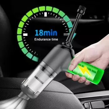 Беспроводной автомобильный пылесос 5500 Па беспроводной ручной робот-пылесос с сильным всасыванием для автомобиля, домашнего офиса черный серый