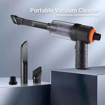 Беспроводной автомобильный пылесос 6000 Па 120 Вт беспроводной ручной портативный пылесос высокой мощности воздуходувка для домашнего офиса автомобиля чёрный