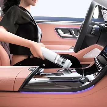 Беспроводной автомобильный пылесос, бесщеточная прямая трубка, большой всасывающий пылесос, вентилятор двойного назначения, всасывание и всасывание для белый