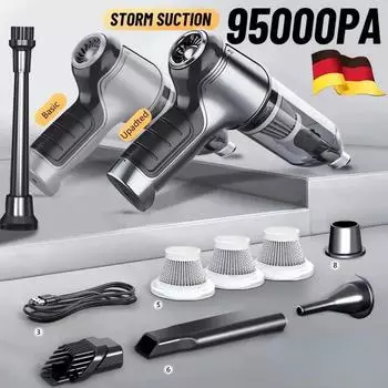 Беспроводной автомобильный пылесос, мощный беспроводной пылесос, всасывающий ручной автоматический пылесос для дома и автомобиля, двойное использование, мини-пылесос